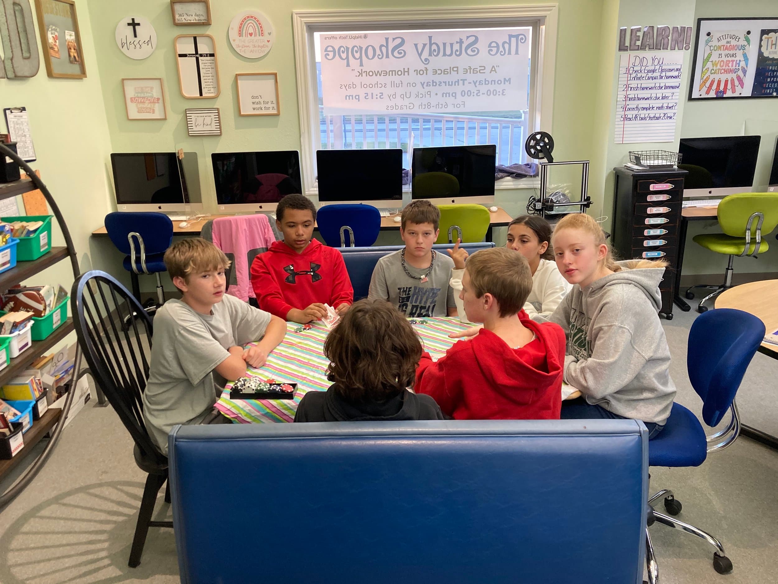 Students at table